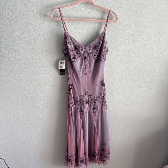 Adrianna Papell Dresses & Skirts - NWT VTG Adrianna Papell Purple/Teal Y2K Fairy Mermaid Silk Beaded Dress Sz 14